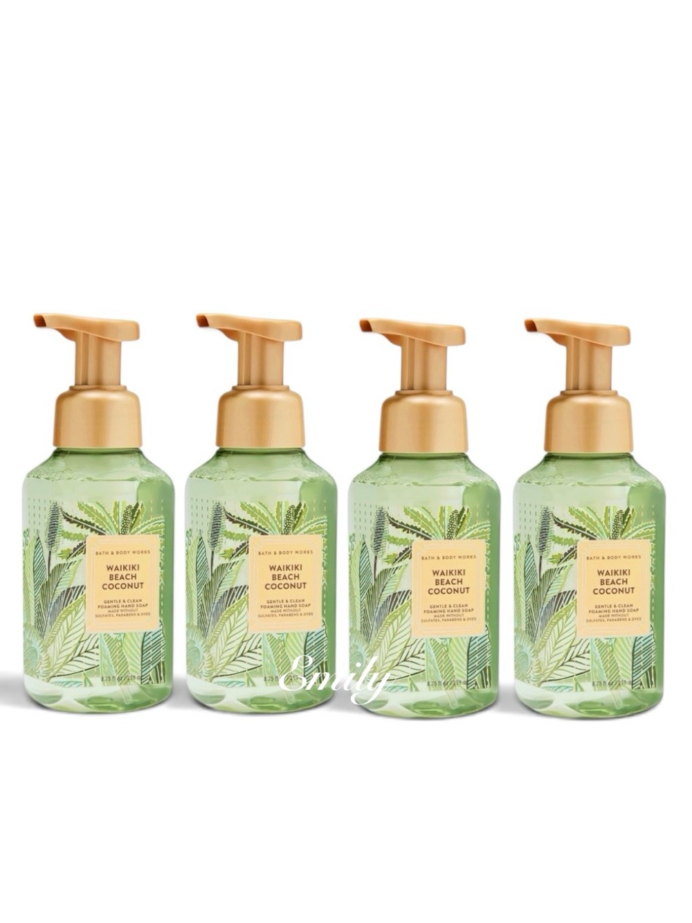 4X Bath & Body Works WAIKIKI BEACH COCONUT foam hand soap 8.75 fl oz set bundle